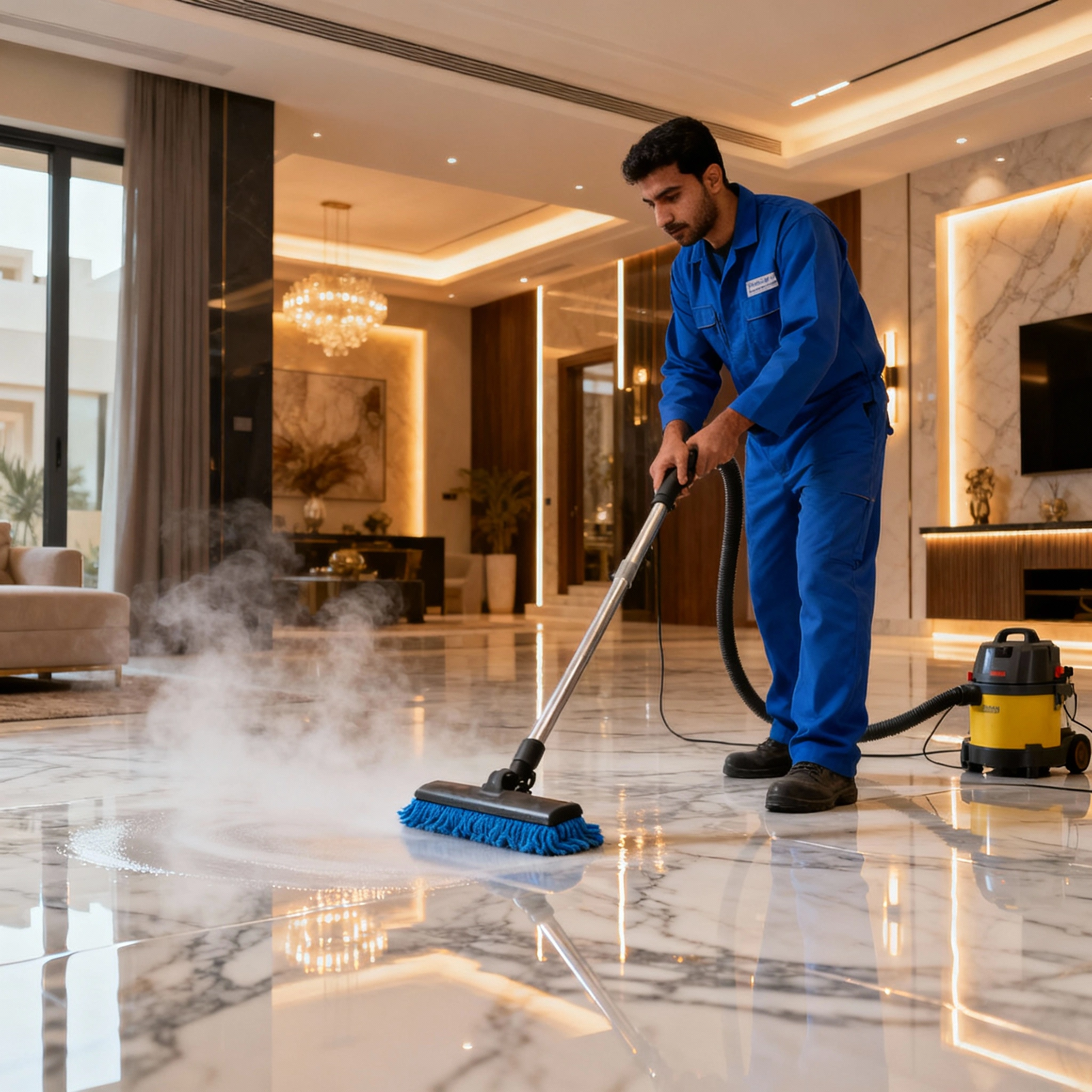 تنظيف وتلميع الرخام والسيراميك