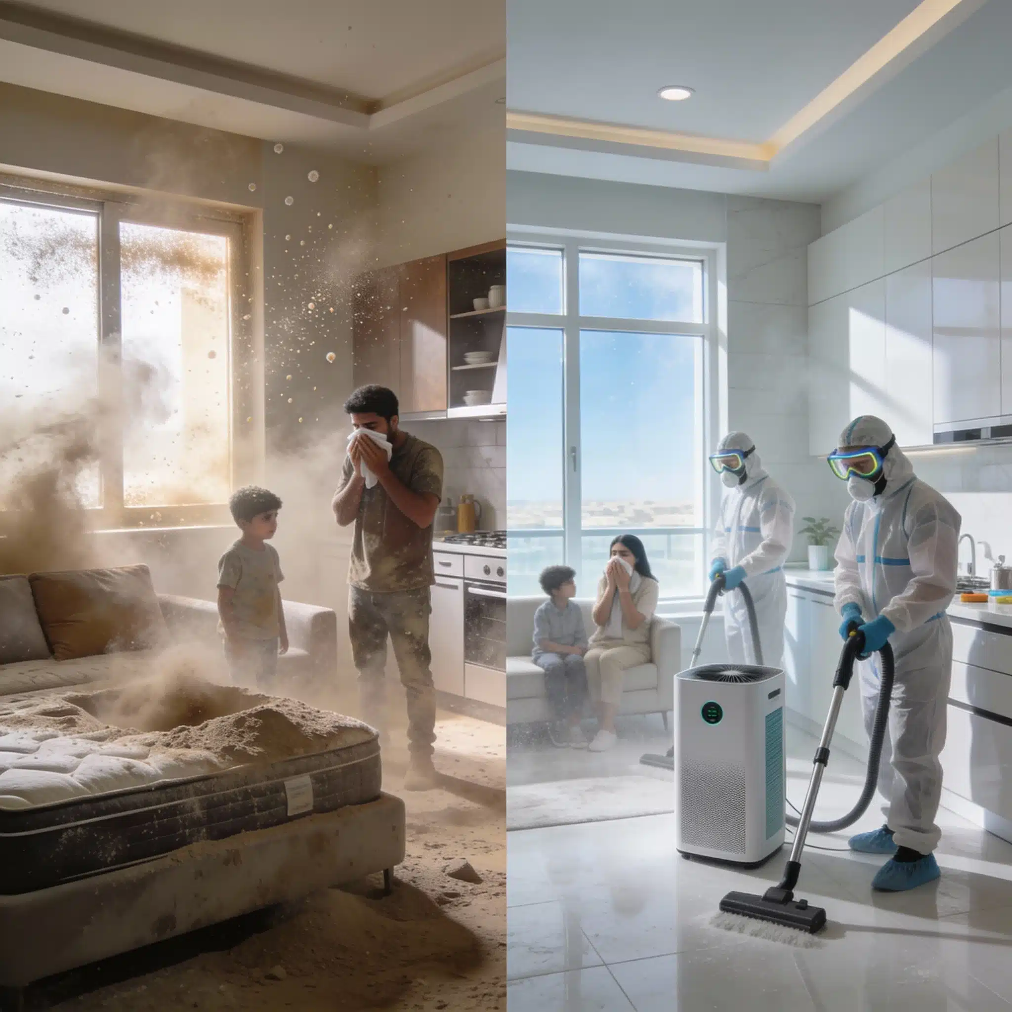 تنظيف المنازل من الغبار في الجهراء