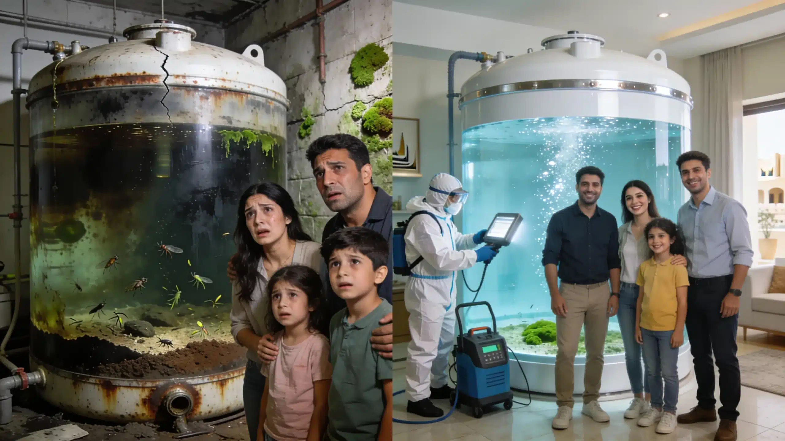 تنظيف خزانات المياه في الصباحية