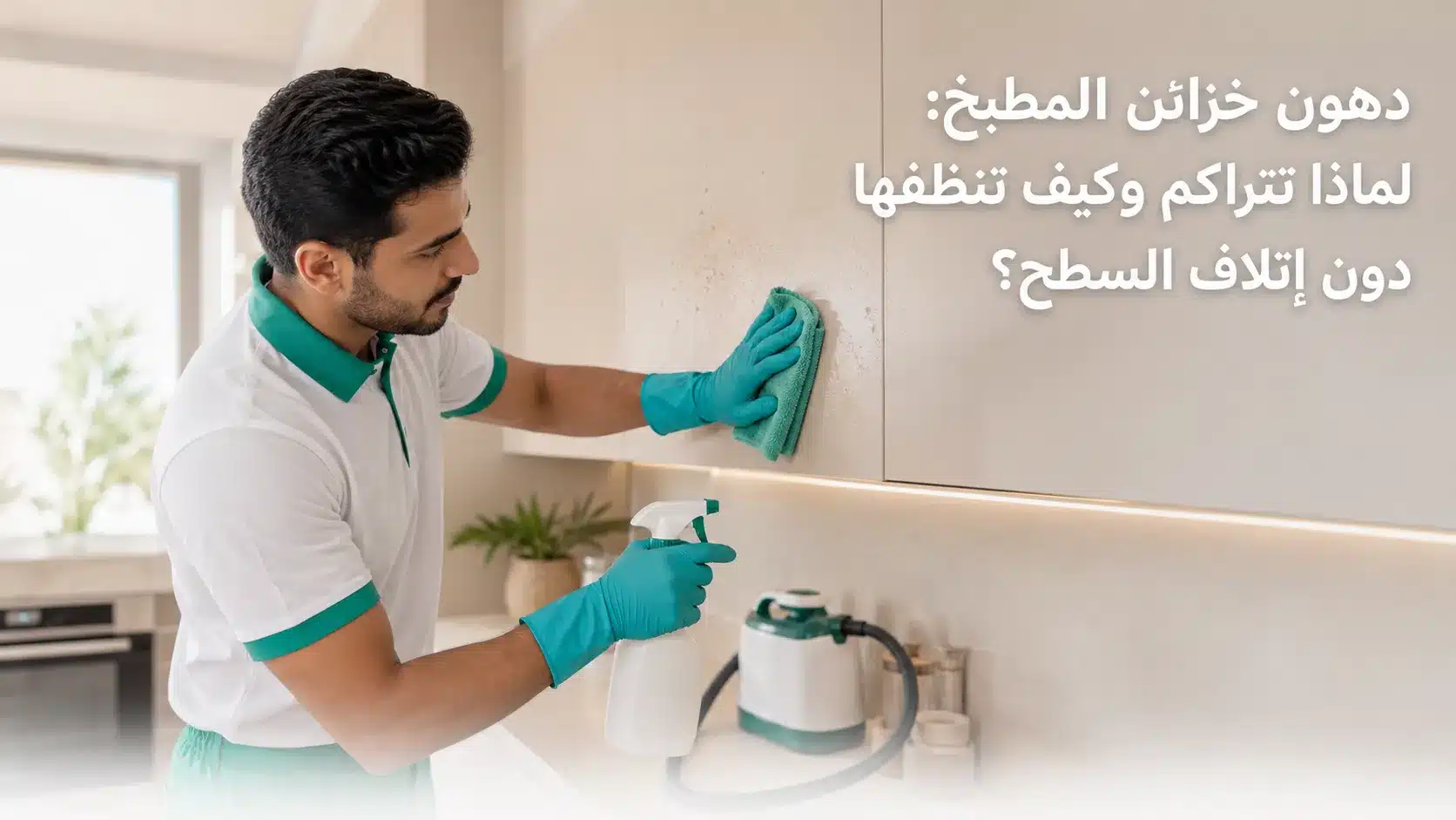 تنظيف دهون خزائن المطبخ