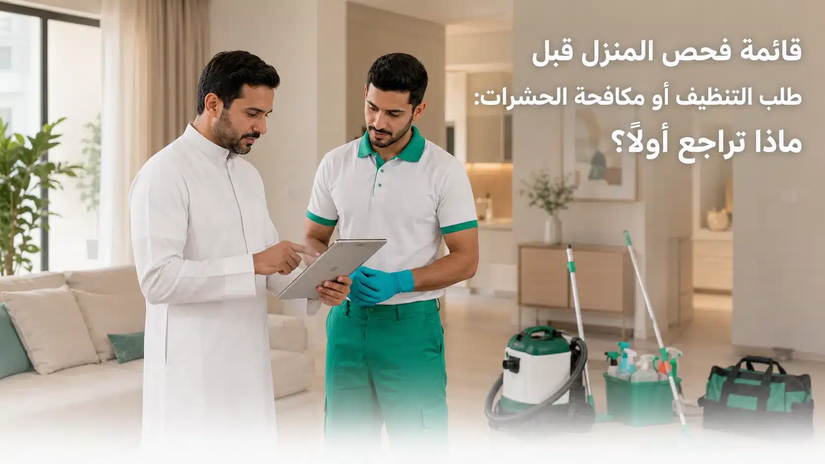 قائمة فحص المنزل قبل التنظيف