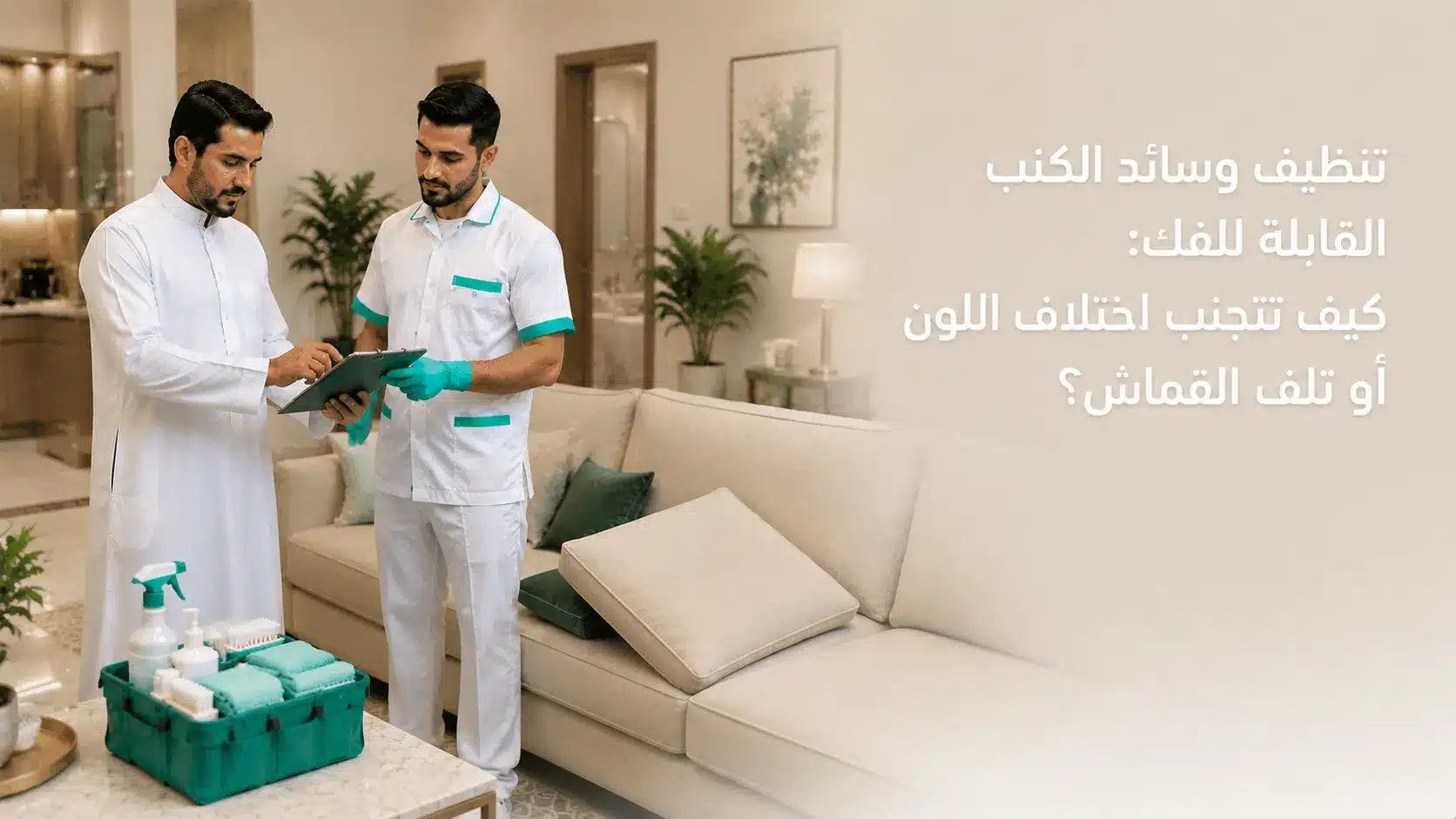 تنظيف وسائد الكنب القابلة للفك حسب نوع القماش