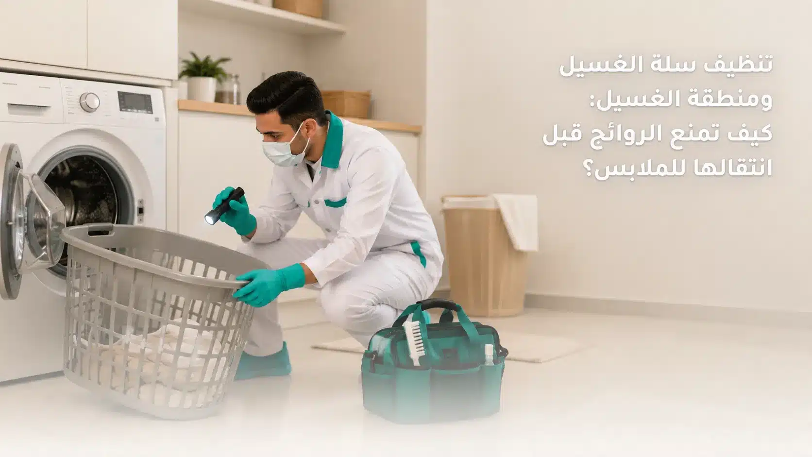 تنظيف سلة الغسيل ومنطقة الغسيل من الروائح والرطوبة