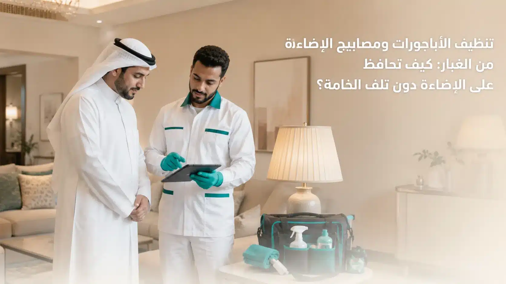 تنظيف الأباجورات ومصابيح الإضاءة من الغبار