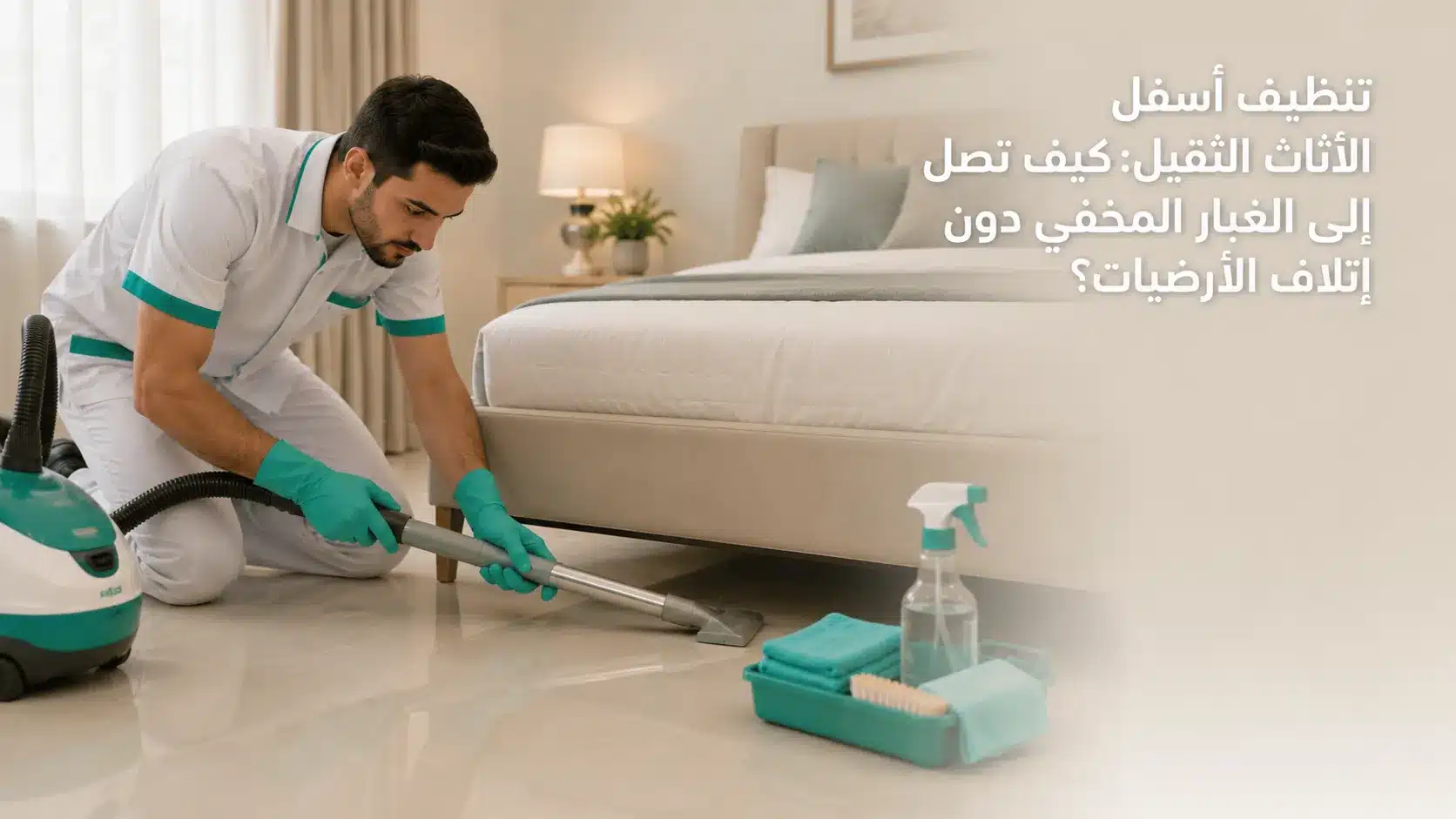 تنظيف أسفل الأثاث
