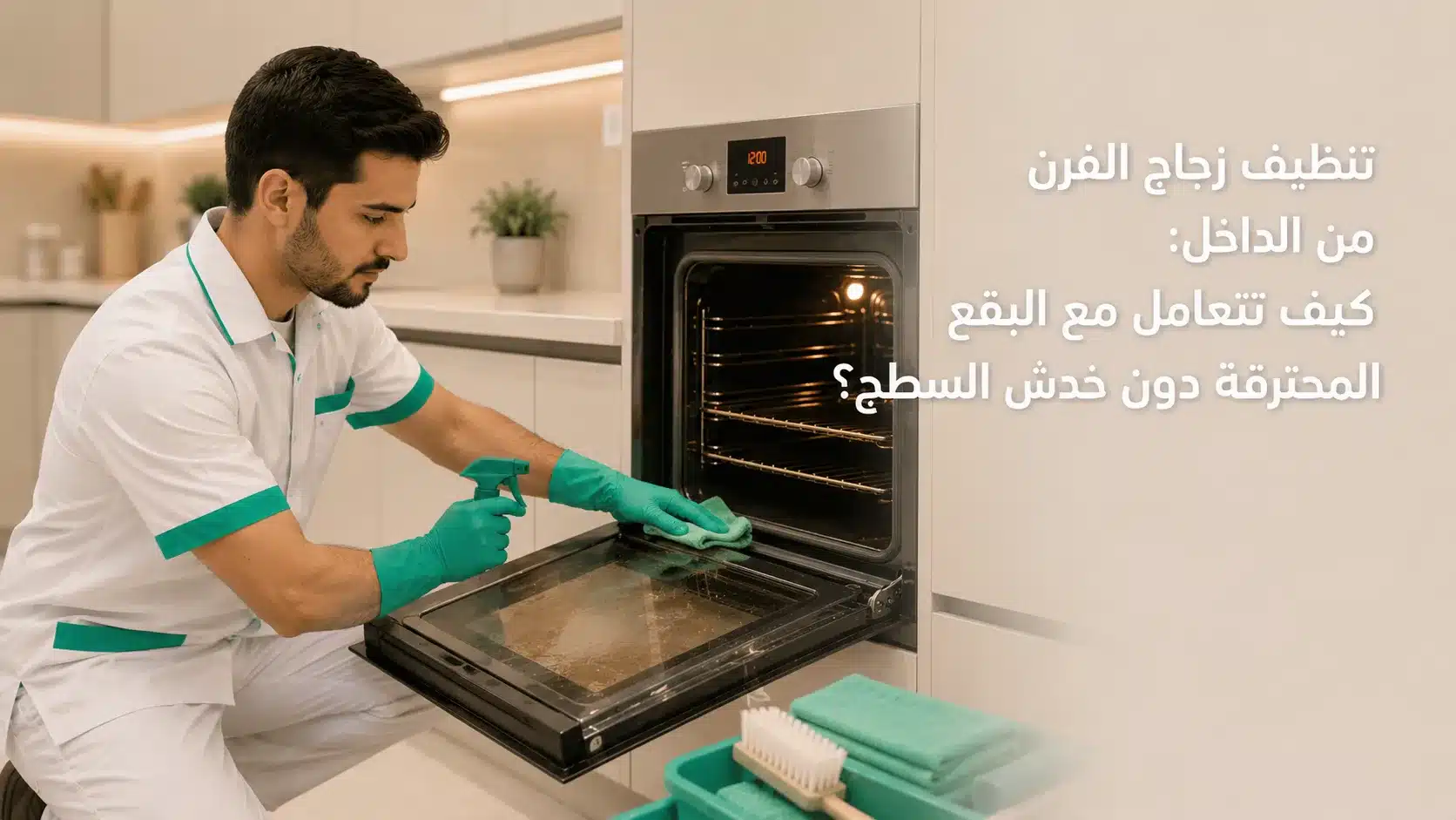 تنظيف زجاج الفرن من الداخل دون خدش السطح