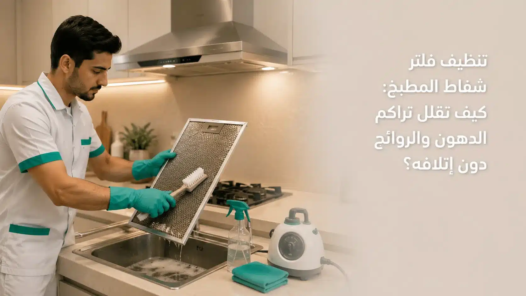 تنظيف فلتر الشفاط من الدهون المتراكمة في المطبخ