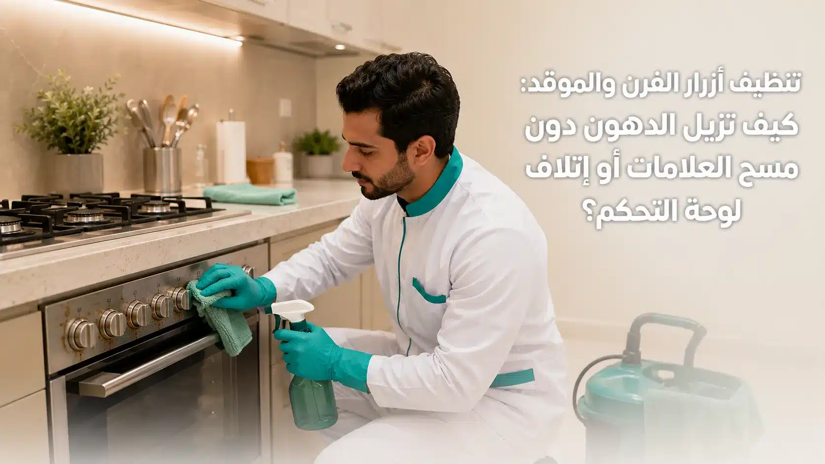 تنظيف أزرار الفرن والموقد من الدهون دون إتلاف لوحة التحكم
