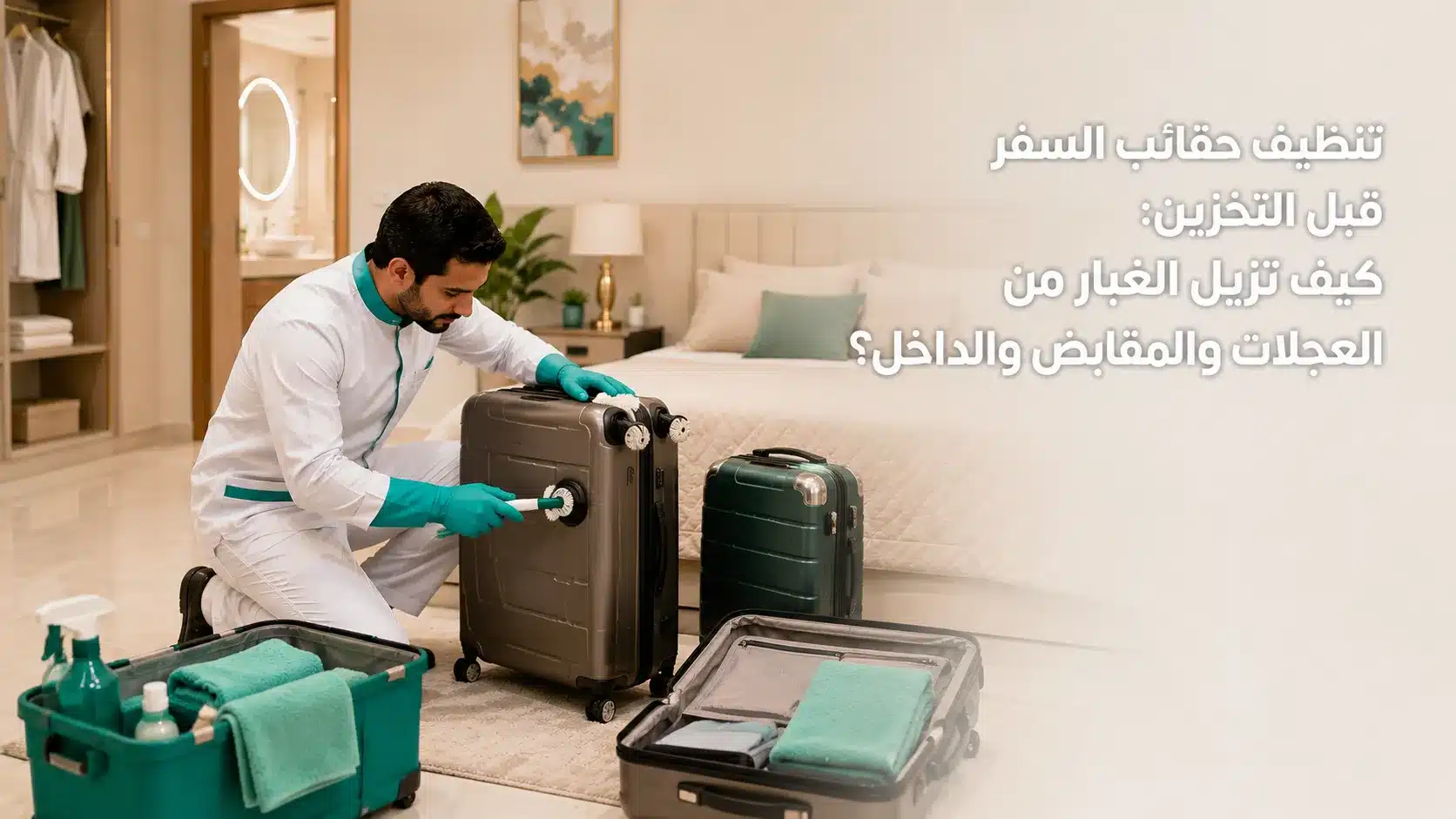 تنظيف حقائب السفر قبل التخزين من الغبار والروائح