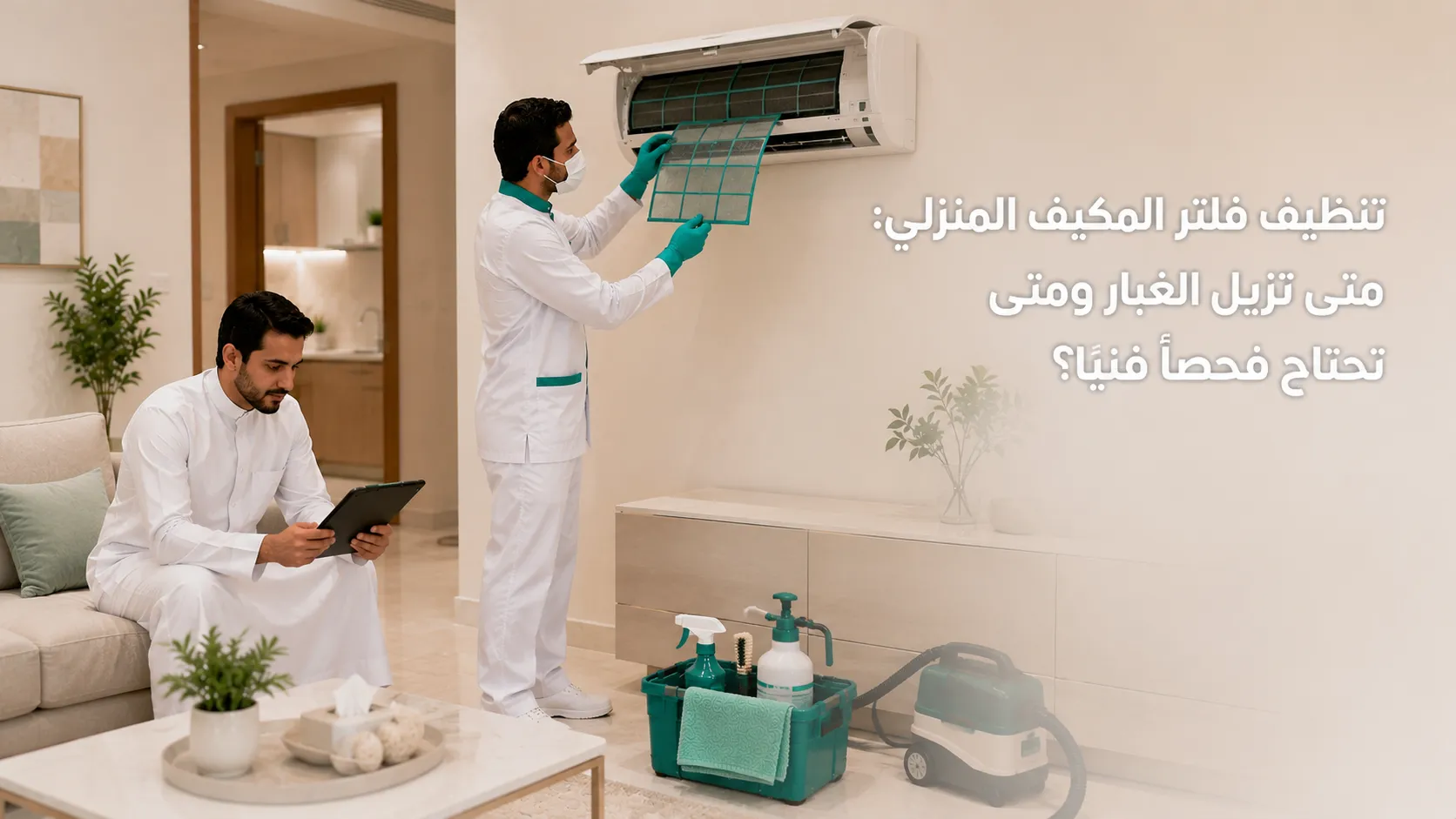 تنظيف فلتر المكيف المنزلي من الغبار قبل إعادة تركيبه
