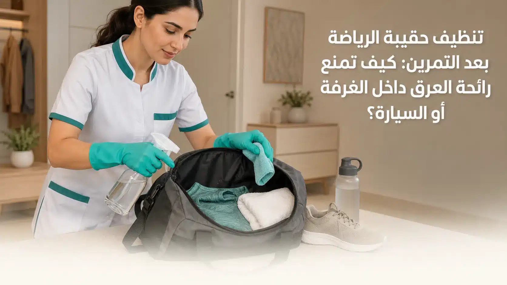 تنظيف حقيبة الرياضة من رائحة العرق والملابس الرطبة بعد التمرين