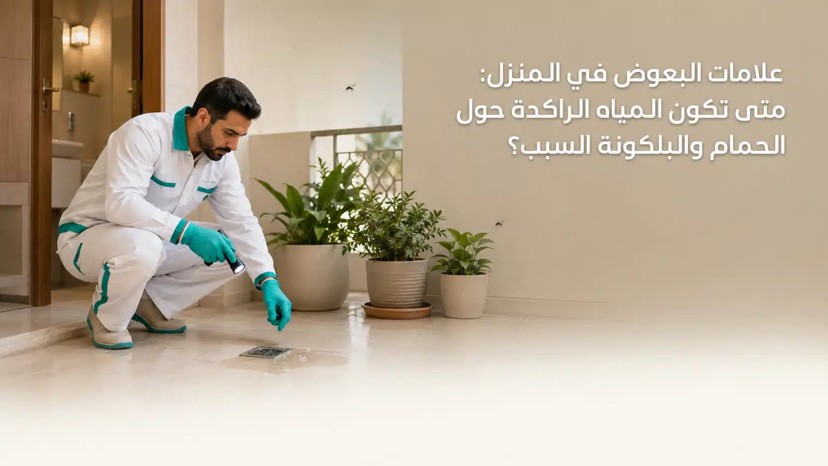 علامات البعوض في المنزل حول المياه الراكدة في الحمام والبلكونة