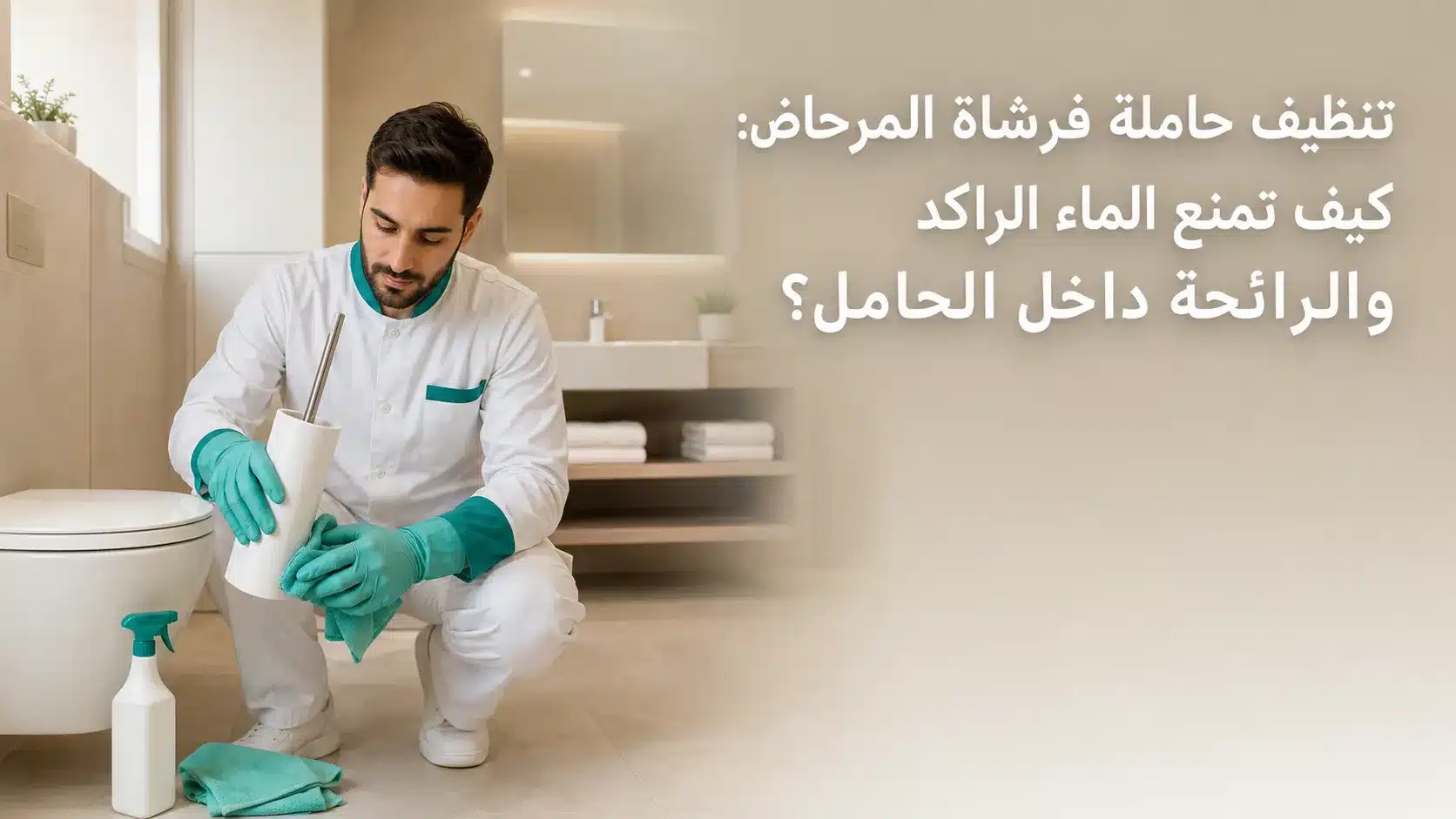 تنظيف حاملة فرشاة المرحاض من الماء الراكد والرائحة داخل الحمام