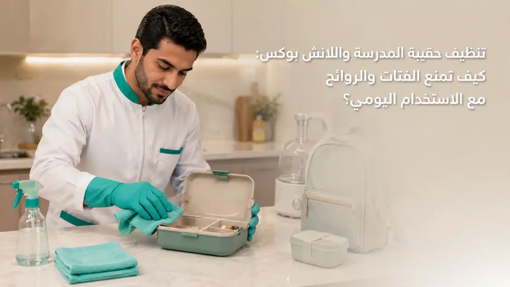 تنظيف حقيبة المدرسة واللانش بوكس من الفتات والروائح