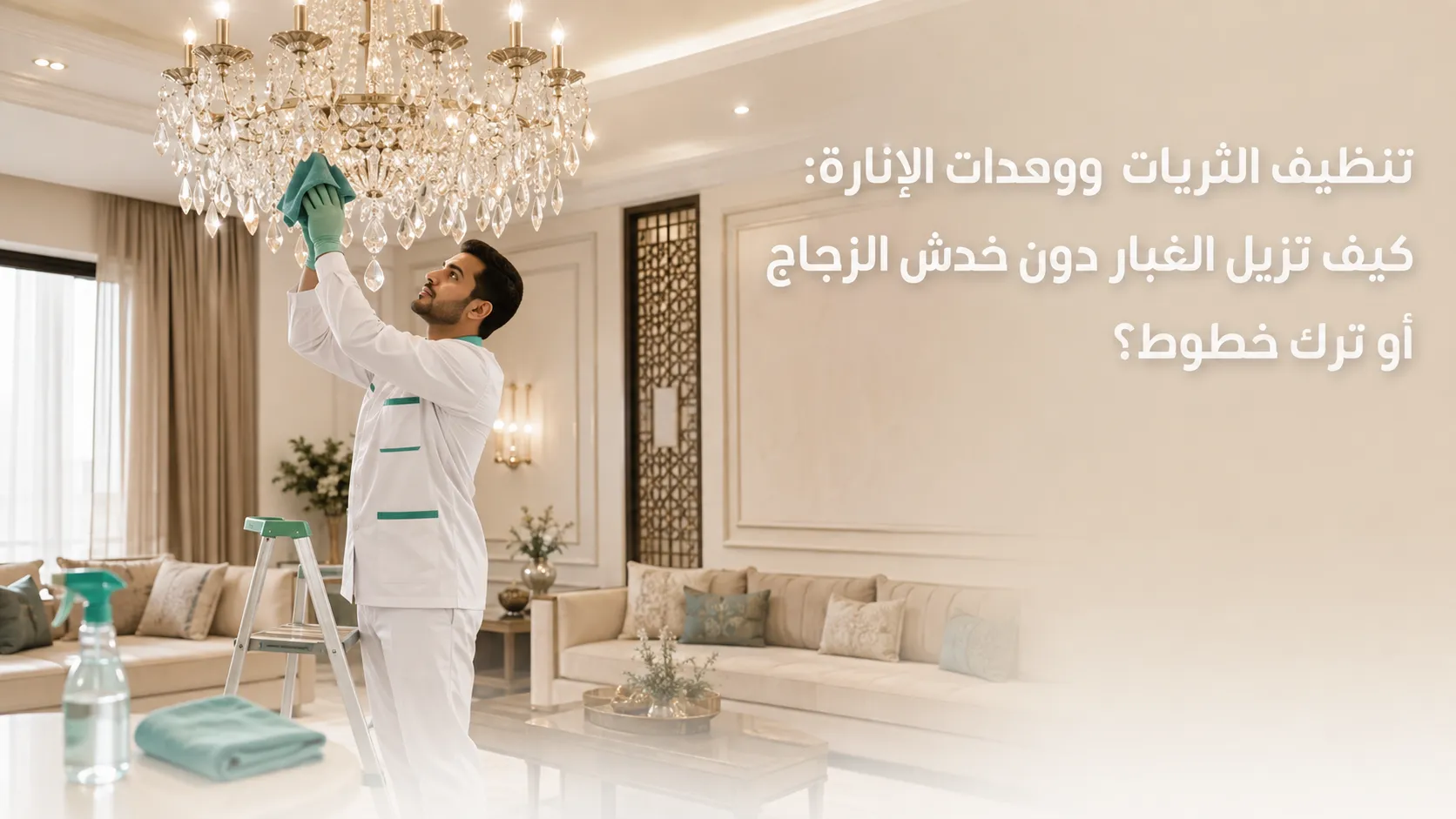 تنظيف الثريات ووحدات الإنارة