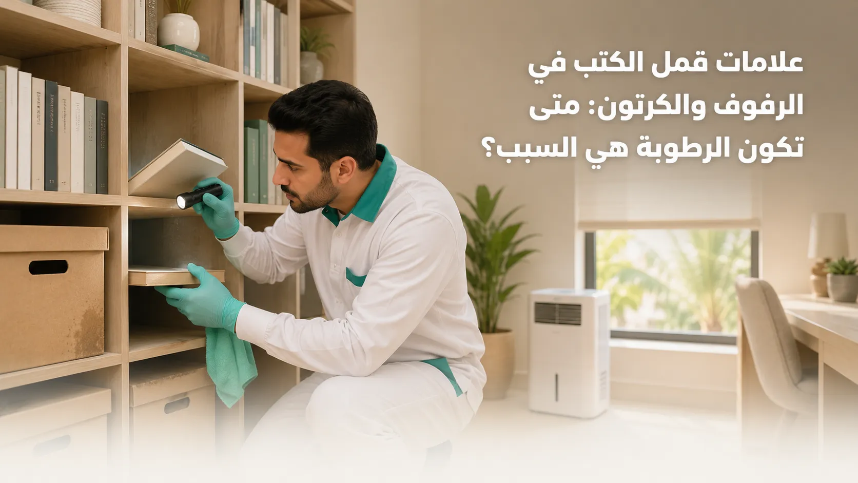 علامات قمل الكتب في الرفوف والكرتون والأوراق بسبب الرطوبة