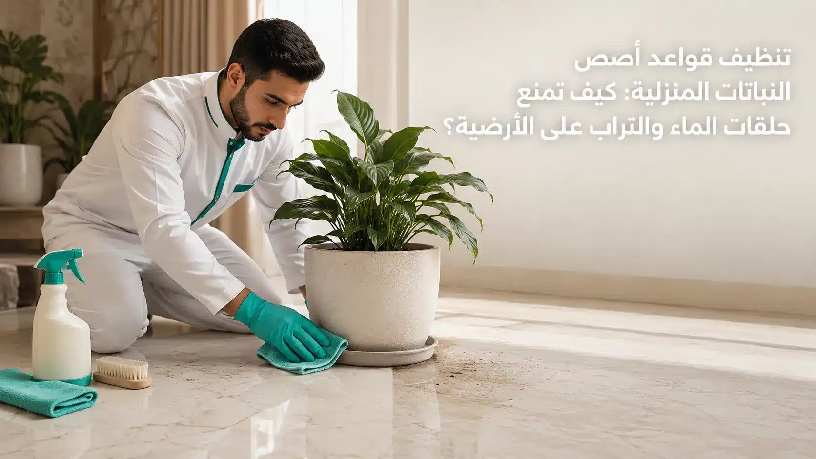 تنظيف قواعد أصص النباتات