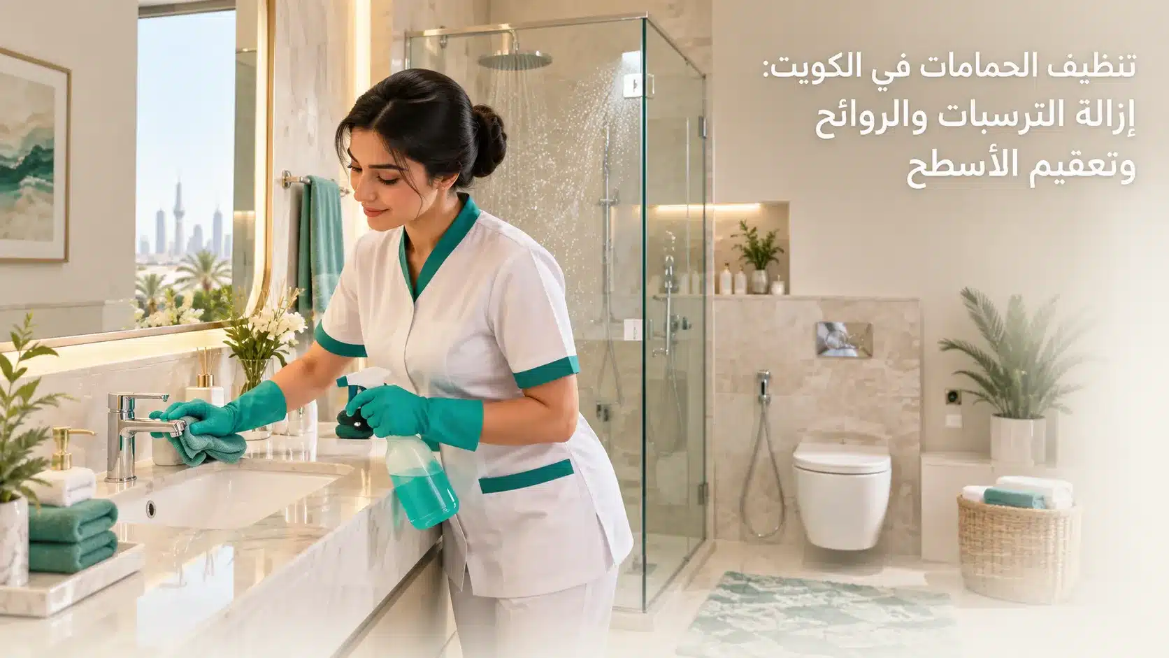 عنوان الصورة: تنظيف الحمامات في الكويت بطريقة احترافية