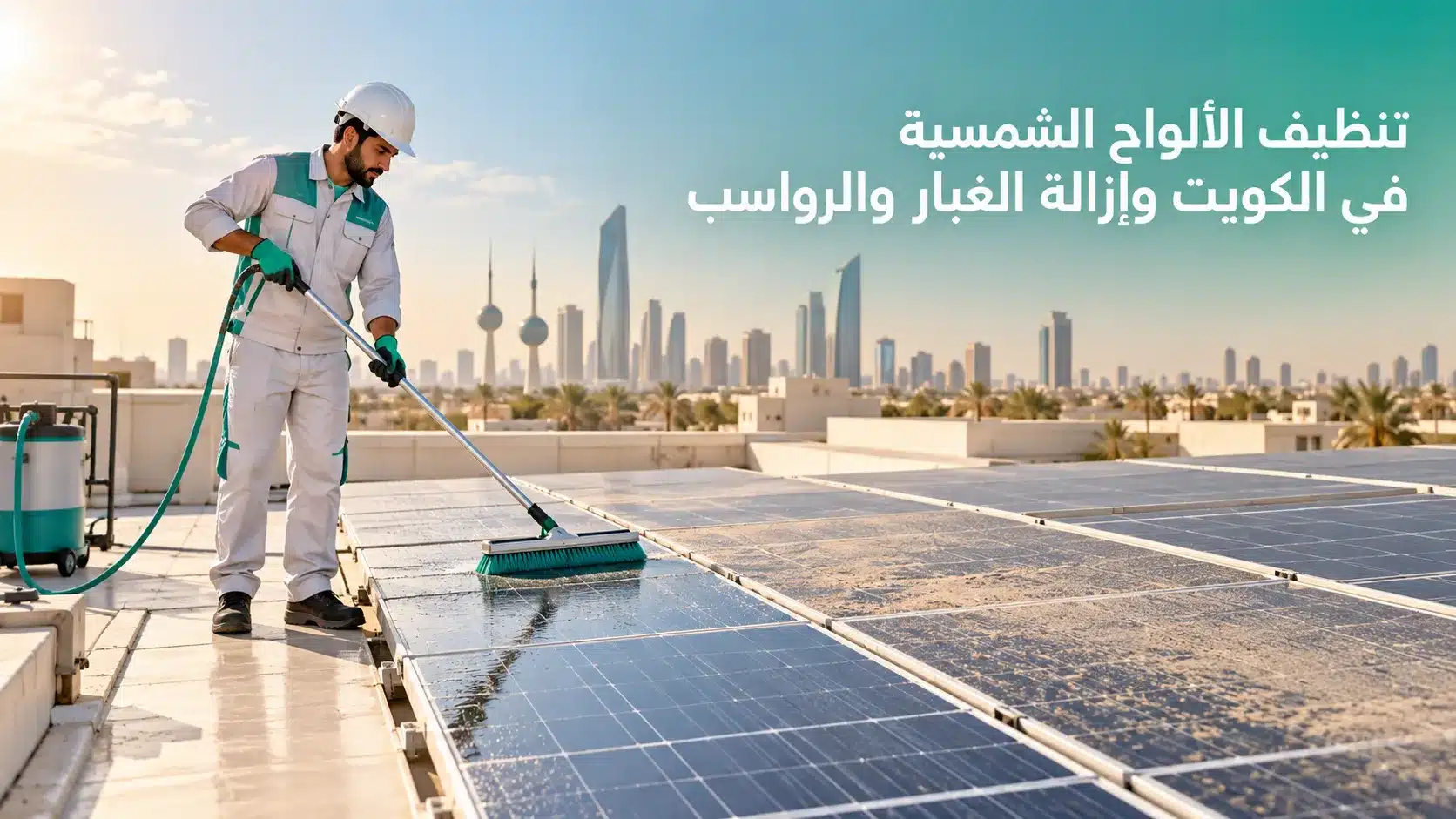 تنظيف الألواح الشمسية