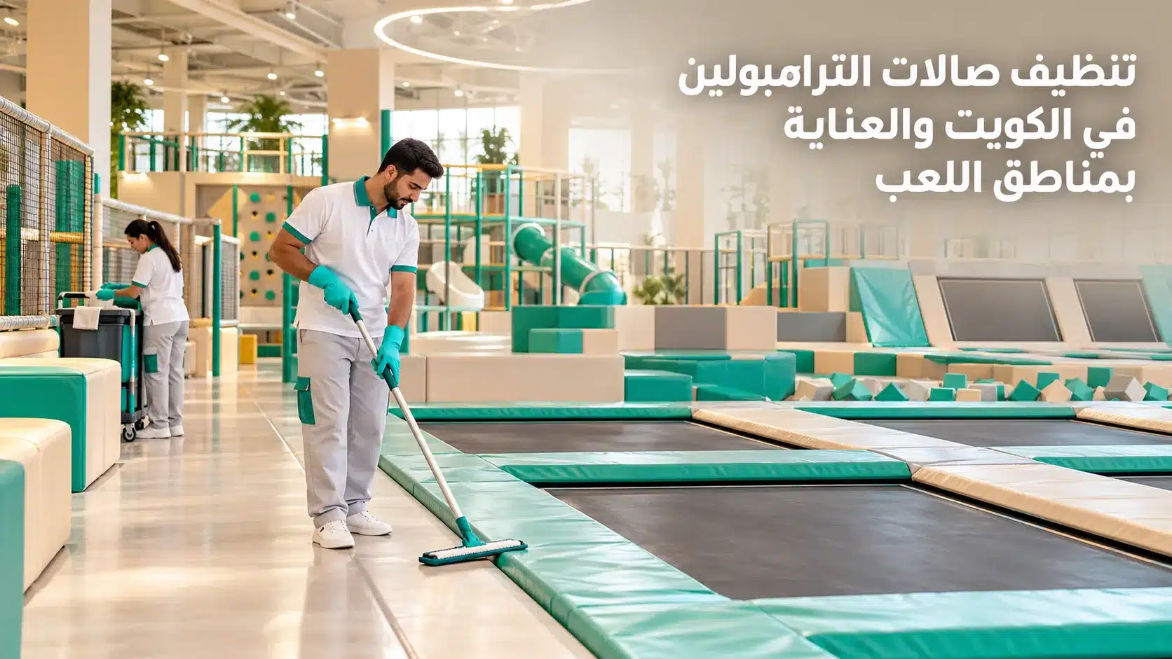 تنظيف صالات الترامبولين