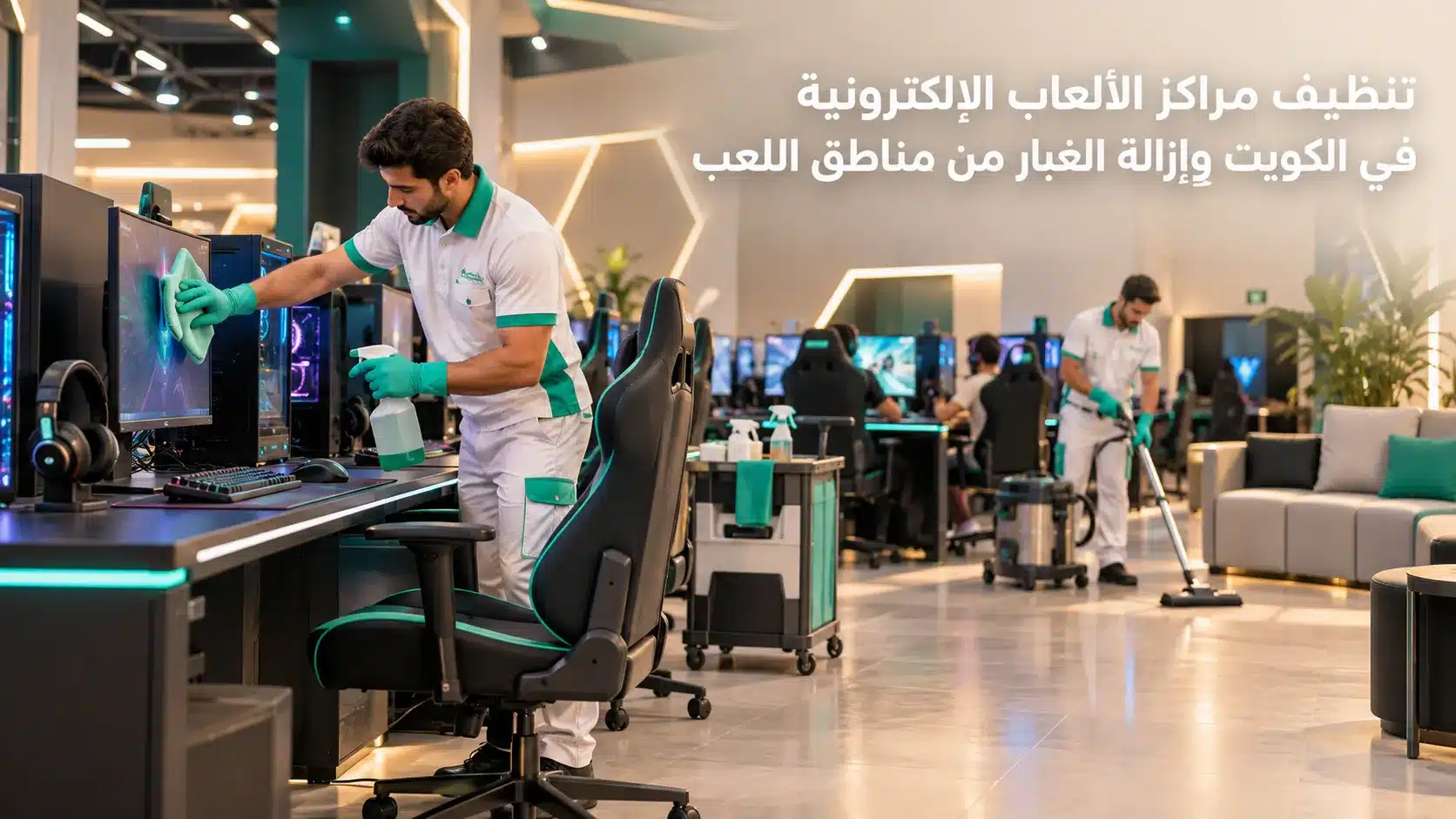 تنظيف مراكز الألعاب الإلكترونية