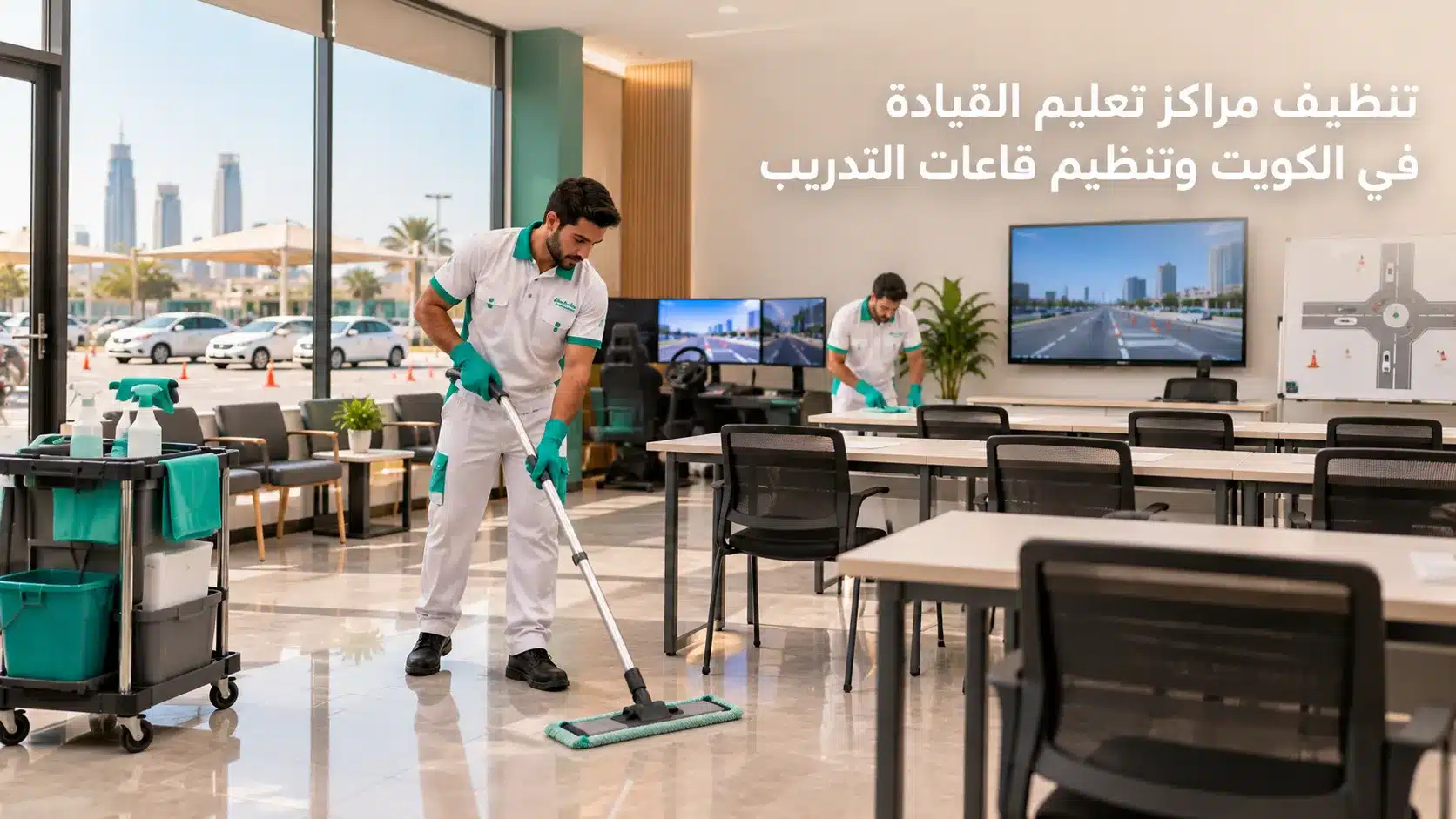 تنظيف مراكز تعليم القيادة