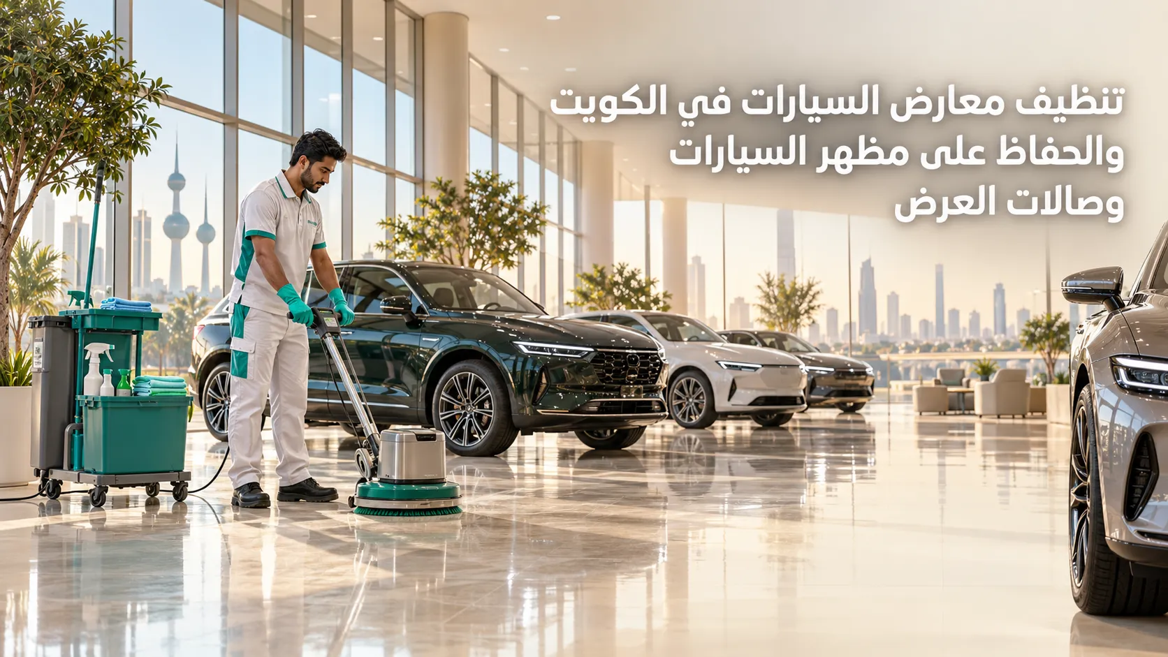 تنظيف معارض السيارات
