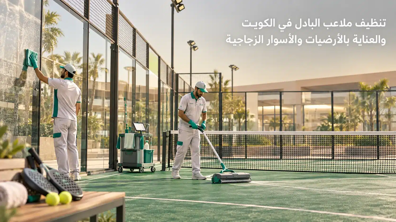 تنظيف ملاعب البادل