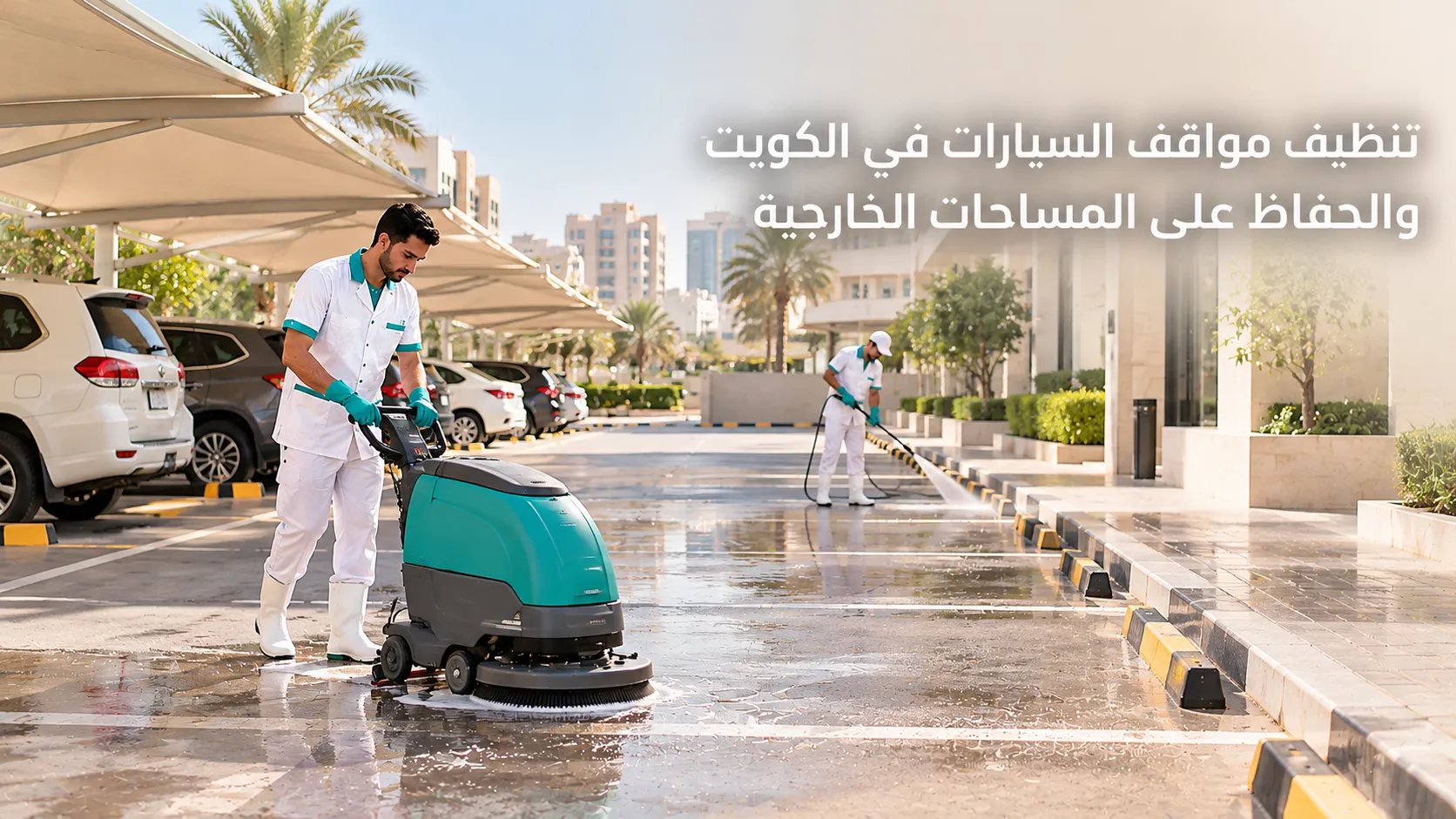 تنظيف مواقف السيارات