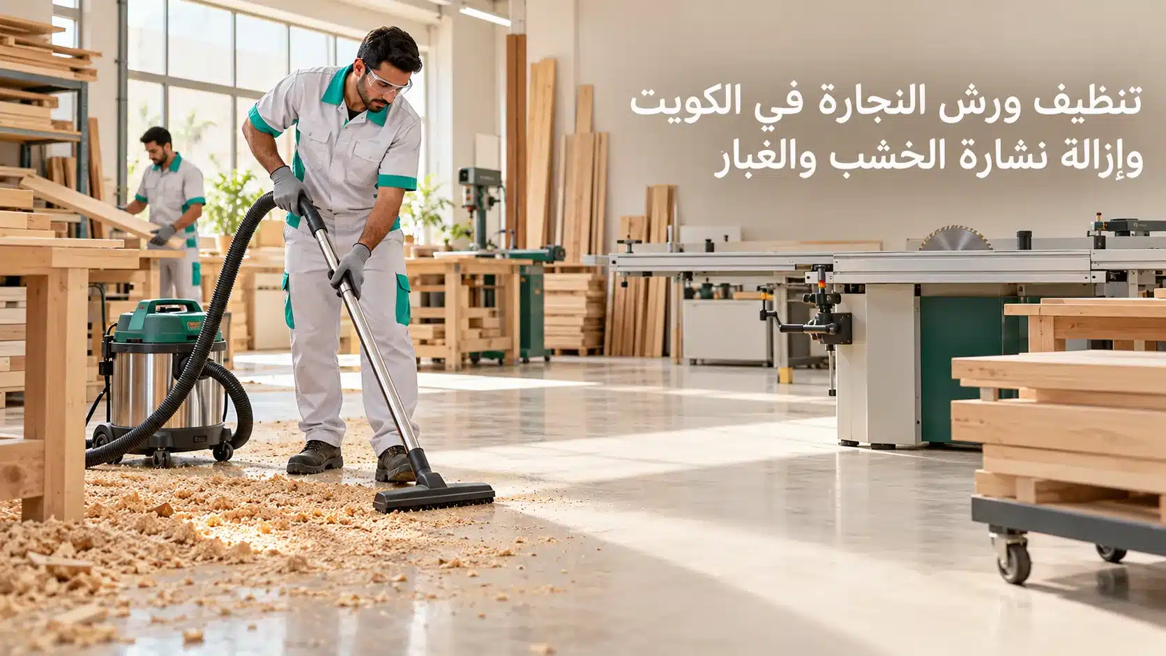 تنظيف ورش النجارة
